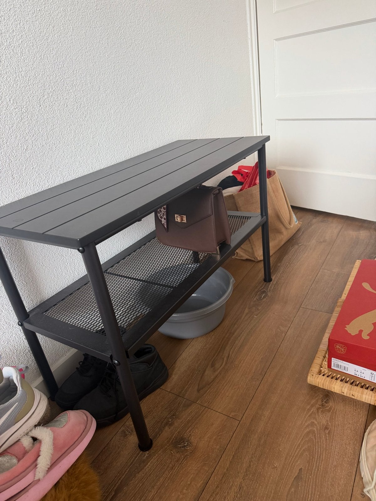 Zwart metalen schoenenrek Gratis, Ophalen, Gebruikt