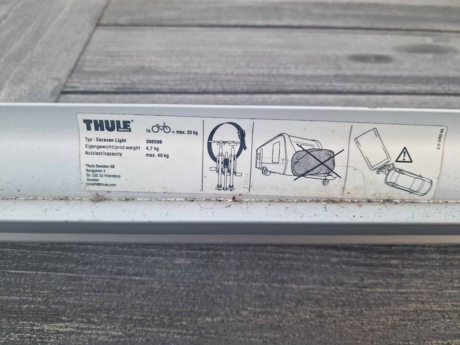 Thule Caravan Light Fietsendrager - 2 fietsen, Ophalen, 2 fietsen, Gebruikt, Fietsendrager-accessoire
