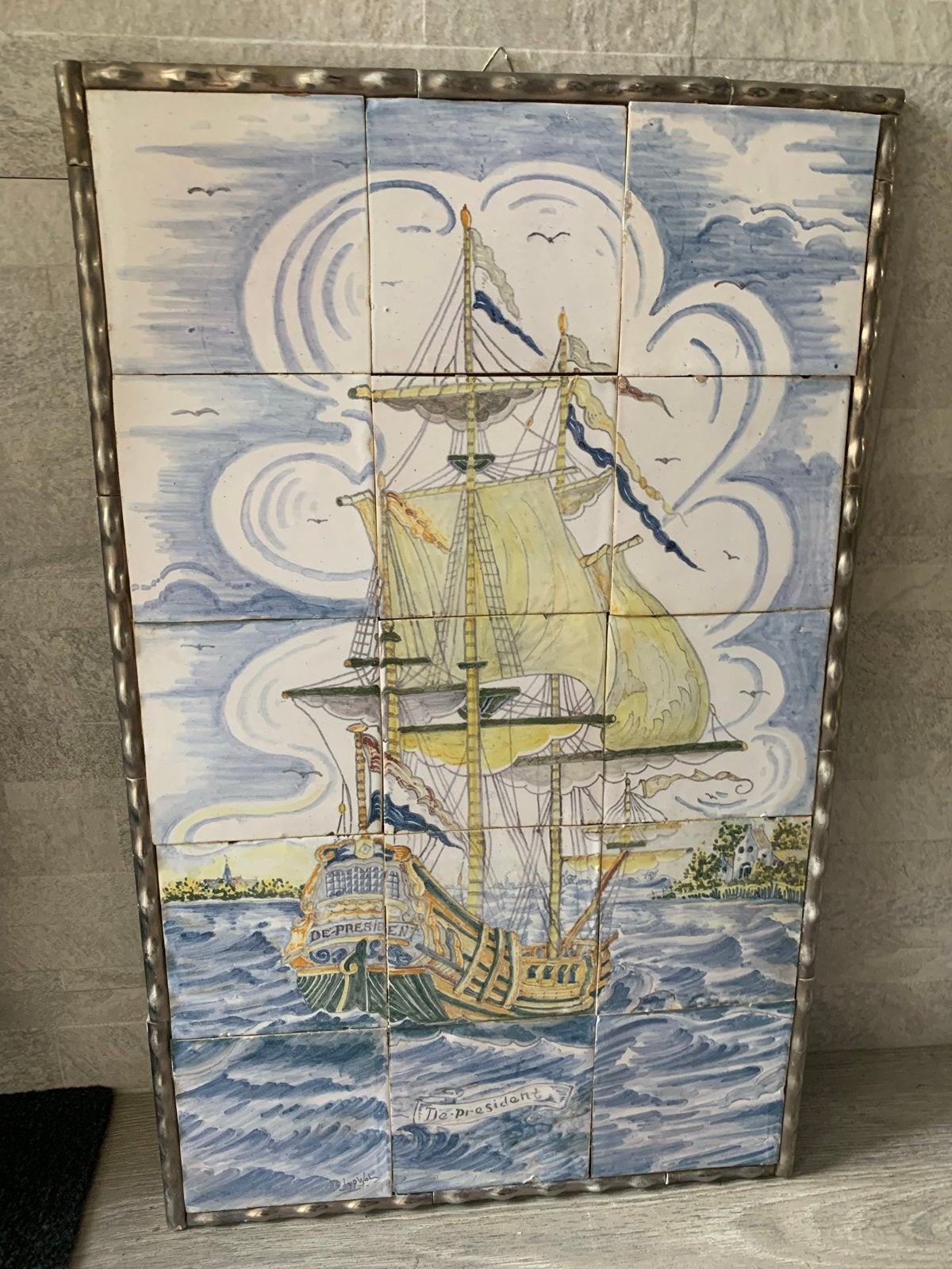 Oud Hollandse tegeltableau 'De President', Ophalen