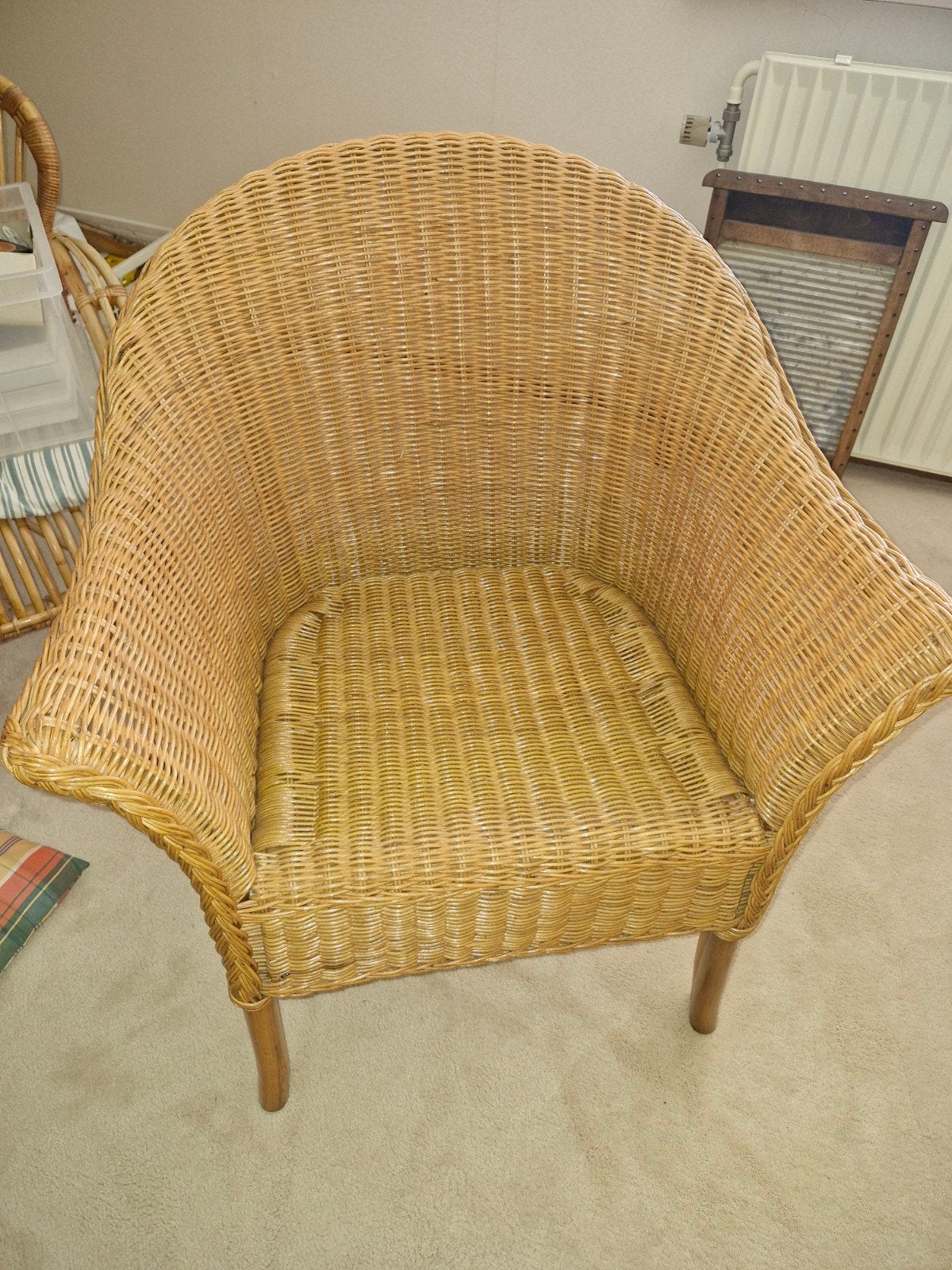 Rotan stoel met armleuningen, Ophalen, Gebruikt, Overige kleuren, Eén