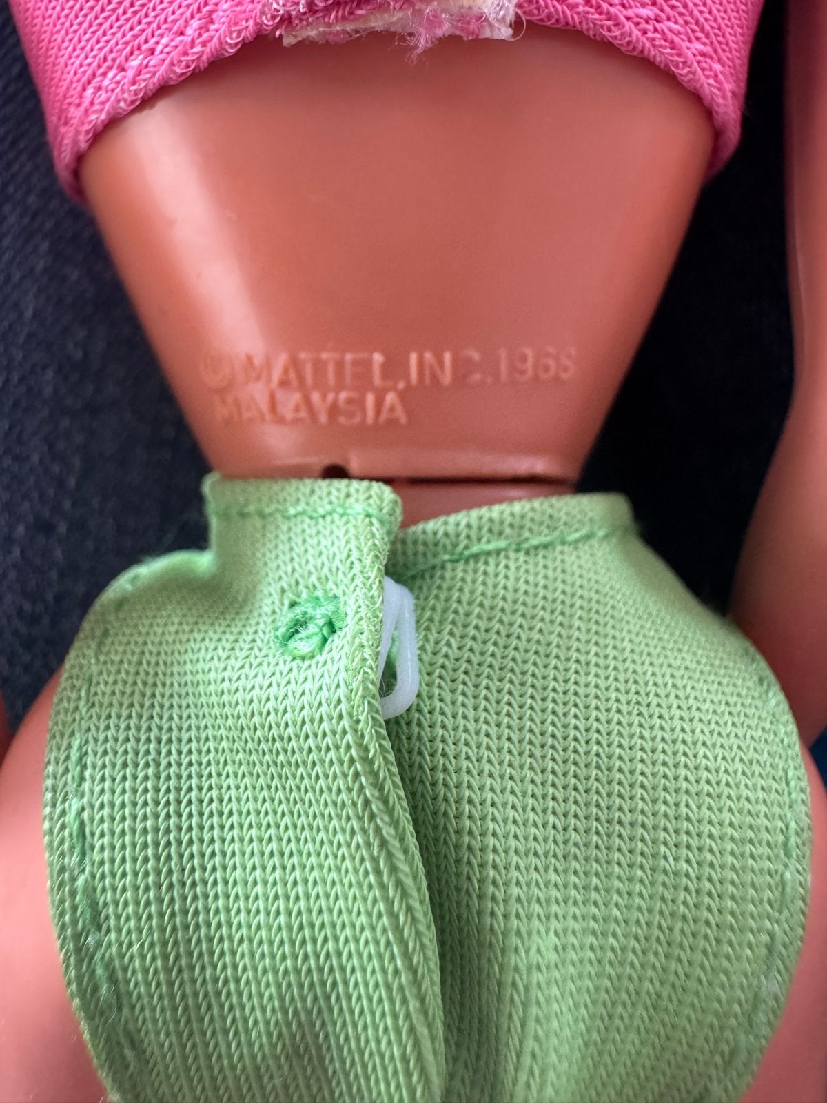 Vintage Barbie pop - Mattel Inc. 1966 Malaysia, Ophalen of Verzenden, Gebruikt, Barbie