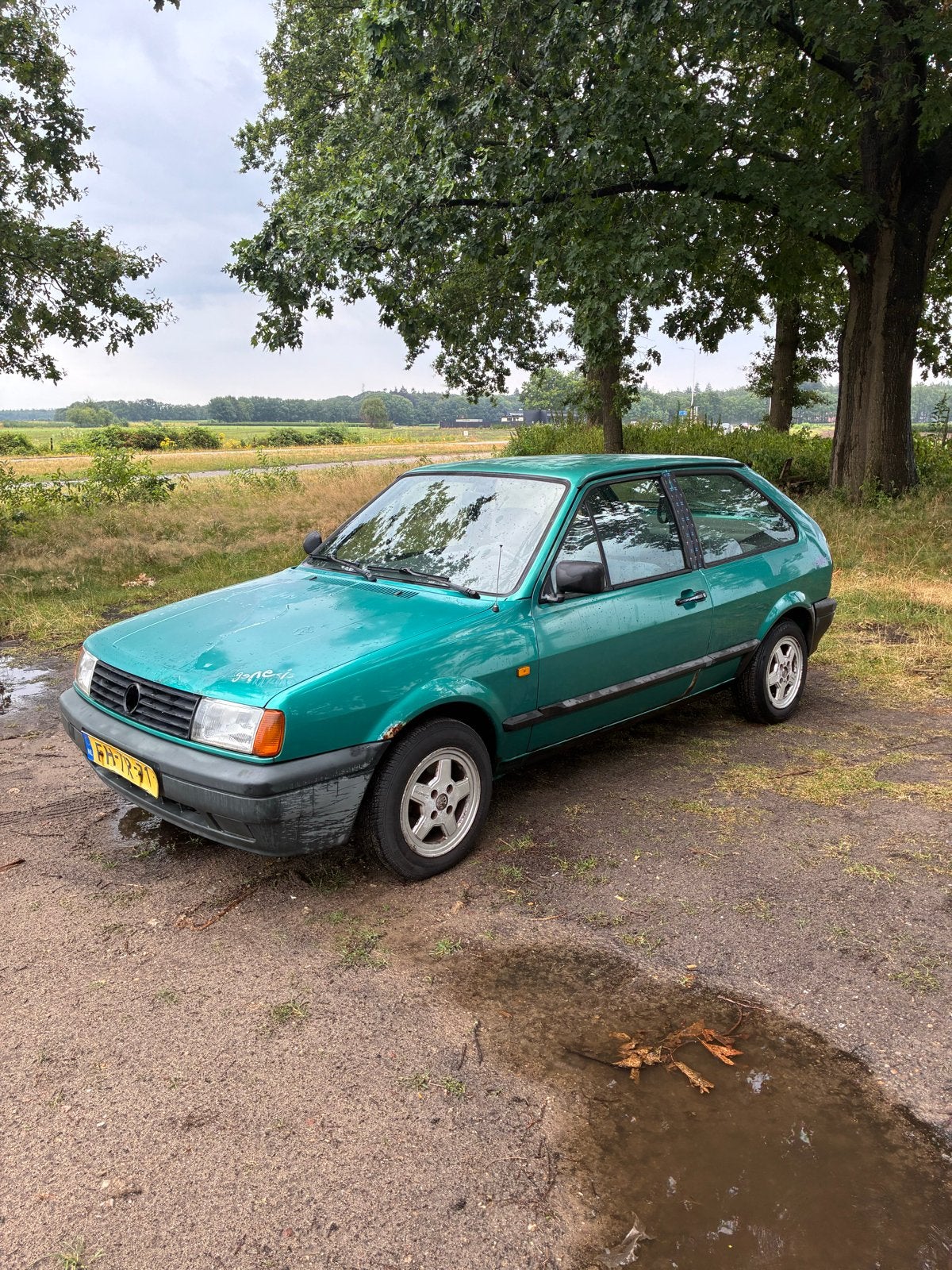 Volkswagen Polo 1.3 FOX Coupe 40KW U9 1992 Groen, Auto's, Voorwielaandrijving, 54 pk, 4 cilinders, 1272 cc