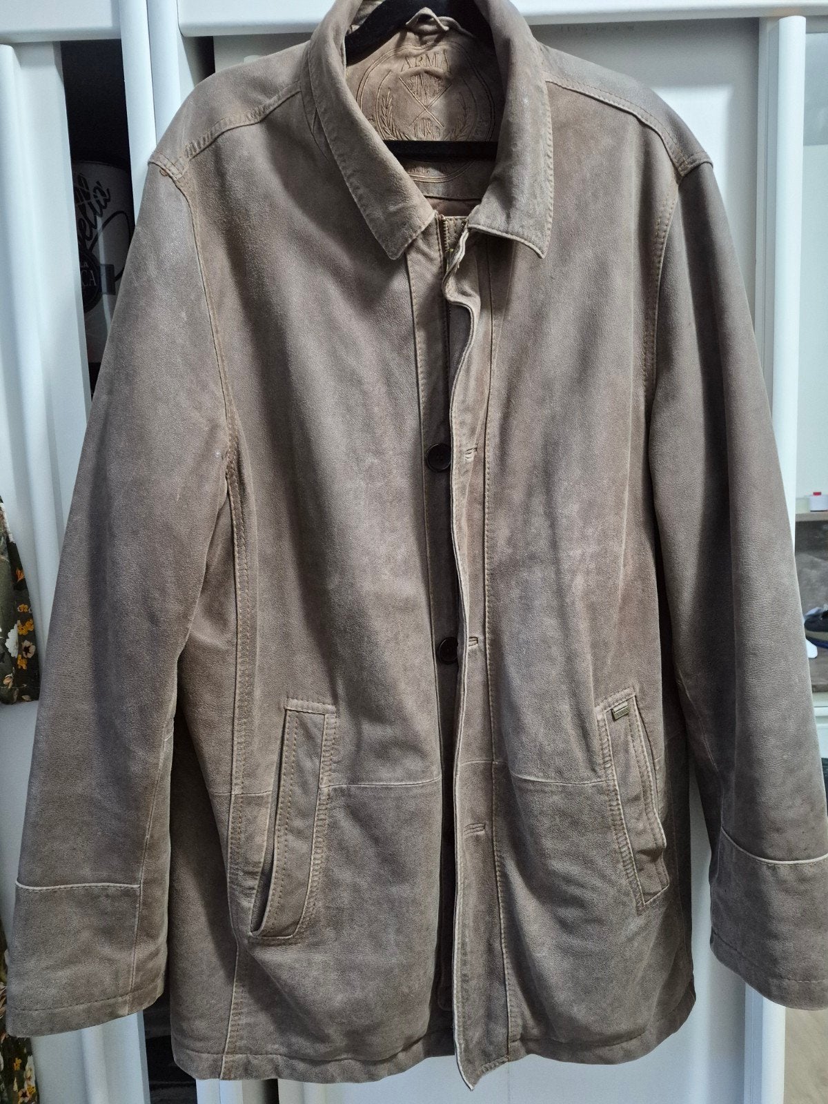 bruin leren jas 54 cowboy western stoeren jas leer, Kleding | Heren, Maat 52/54 (L), Bruin, Zo goed als nieuw, Arma