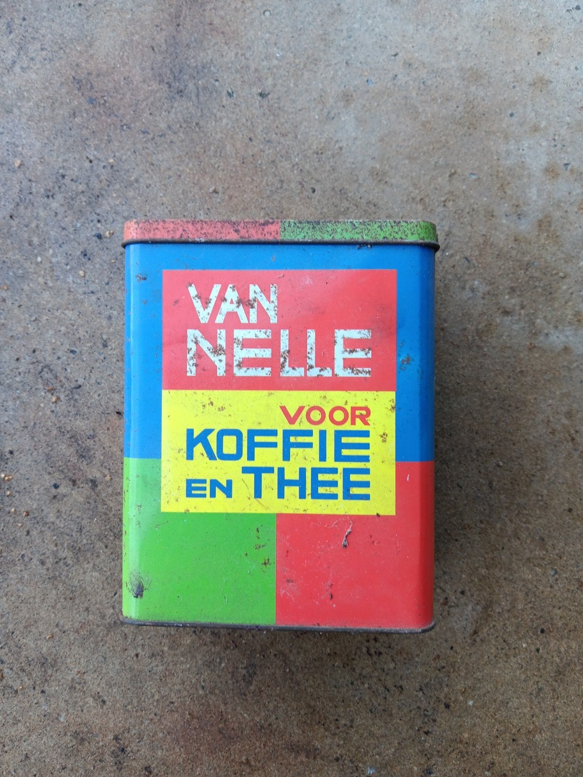 Vintage Van Nelle Koffie en Thee Blik - Jaren '60/'70, Ophalen of Verzenden, Gebruikt, Koffie, Van Nelle
