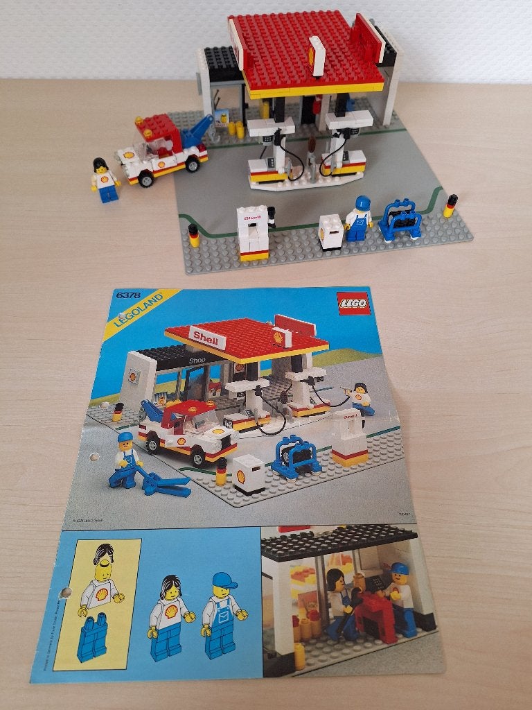 Lego Legoland: 6378 Shell Service Station, Benzinestation *, Compleet, Gebruikt, Lego, Ophalen of Verzenden