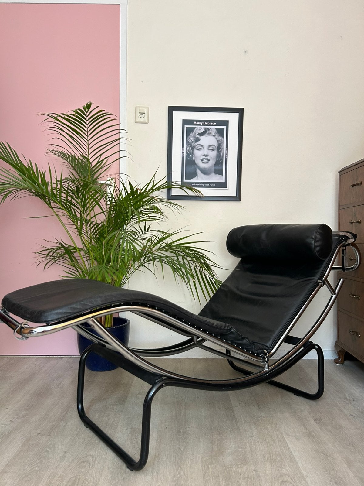 LC4 Chaise Longue – Le Corbusier Replica Designklassieker, Ophalen, Gebruikt, Eenpersoons, Leer