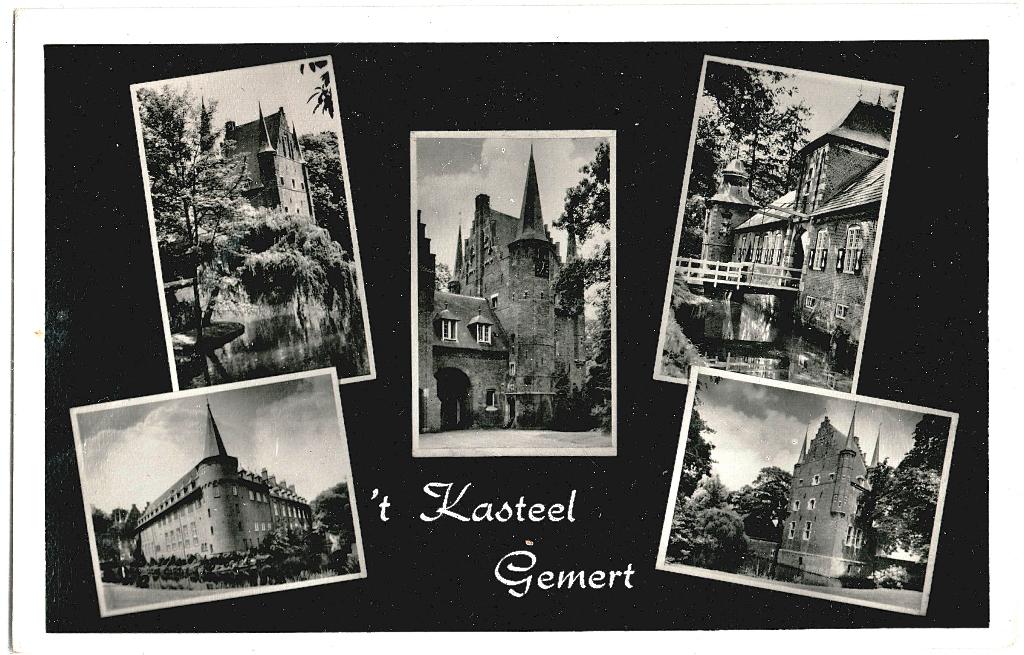 Gemert NB, 't Kasteel, 5-luik, , verstuurd 1961, Verzenden, 1960 tot 1980, Gelopen, Noord-Brabant