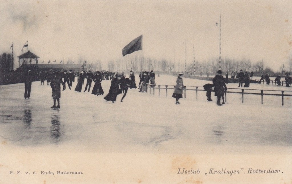 764T Rotterdam IJsclub "Kralingen", Kralingse Plaslaan, Ophalen of Verzenden, Voor 1920, Ongelopen, Zuid-Holland