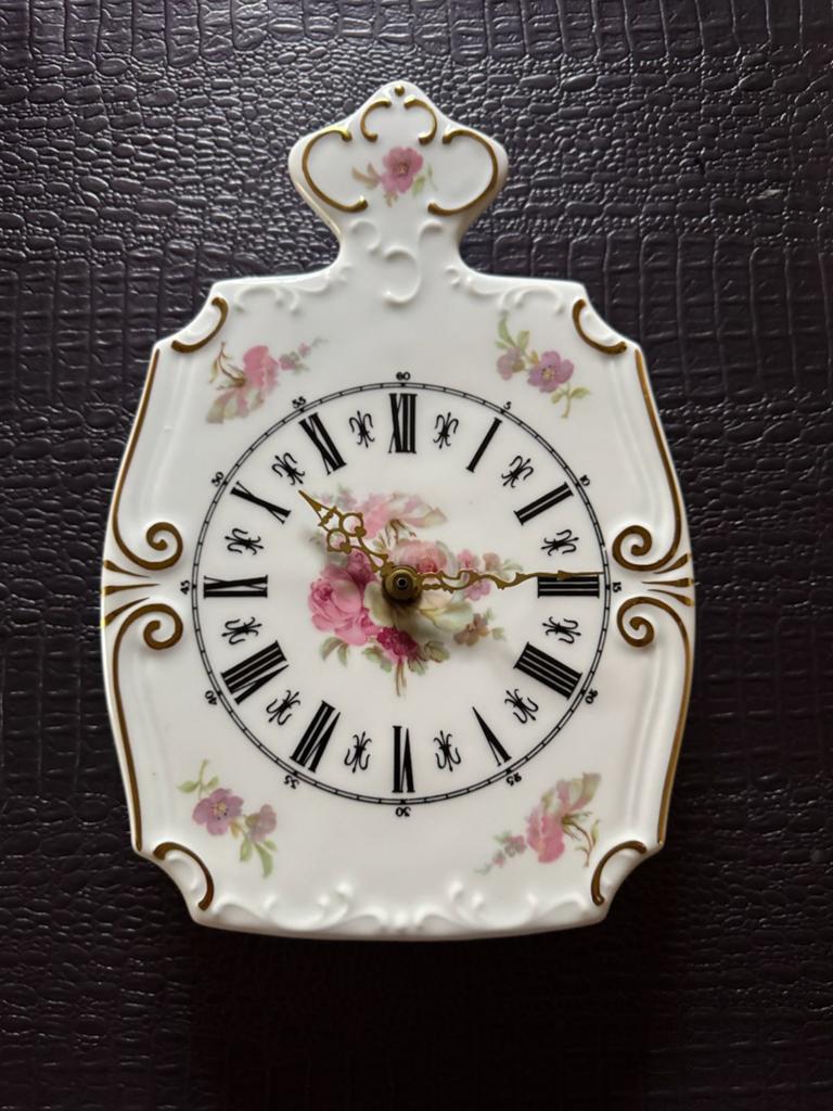 Vintage Gerold Porzellan Bavaria wandklok – West Germany, Antiek en Kunst, Antiek | Porselein, Ophalen of Verzenden