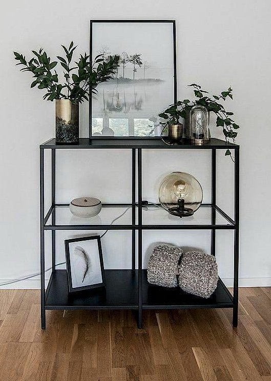 VITTSJÖ stellingkast (IKEA), zwart metaal, 100x93cm H, NwSt., Ophalen, Zo goed als nieuw