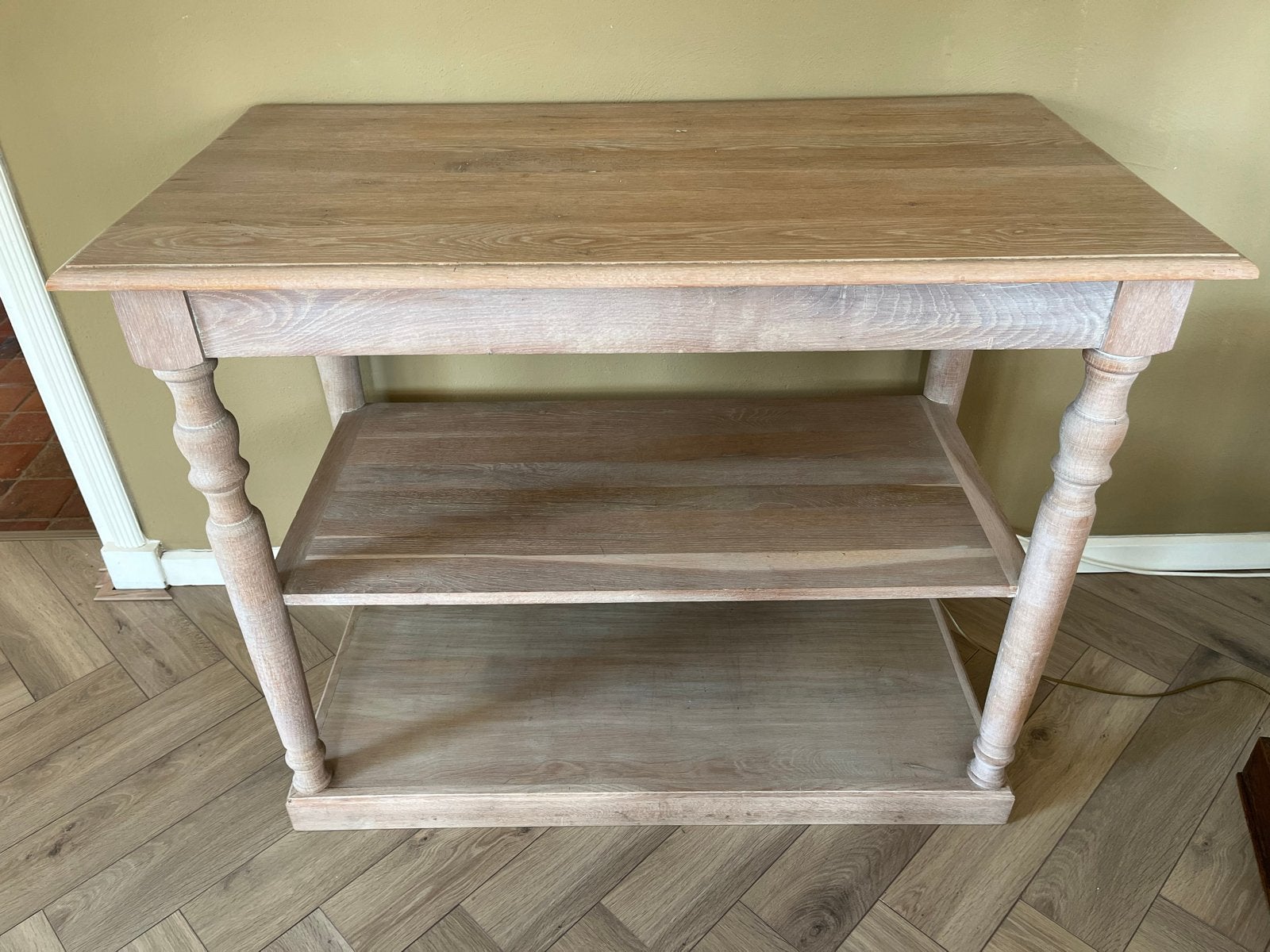Sidetabel van eikenhout met twee planken, Ophalen, Gebruikt, 100 tot 150 cm, Eikenhout