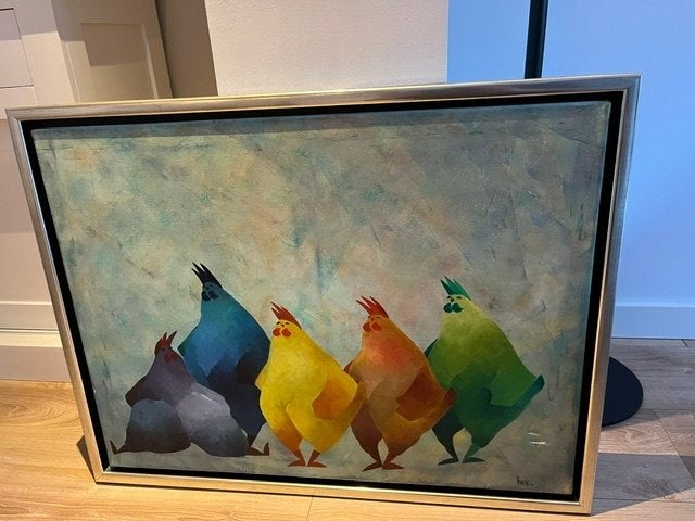 schilderij, Ophalen, Doek, Dieren, Olieverf