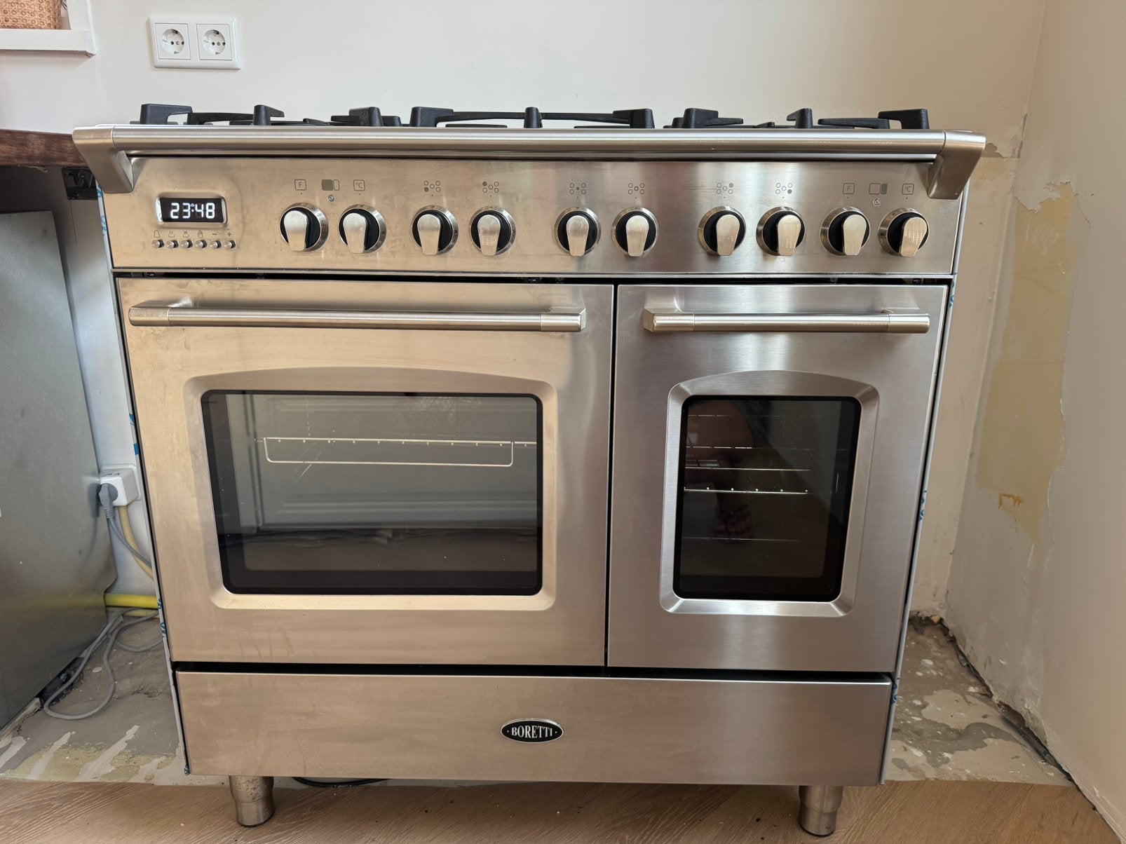 Boretti gasfornuis met 2 ovens, Ophalen, 60 cm of meer, Zo goed als nieuw, Gas