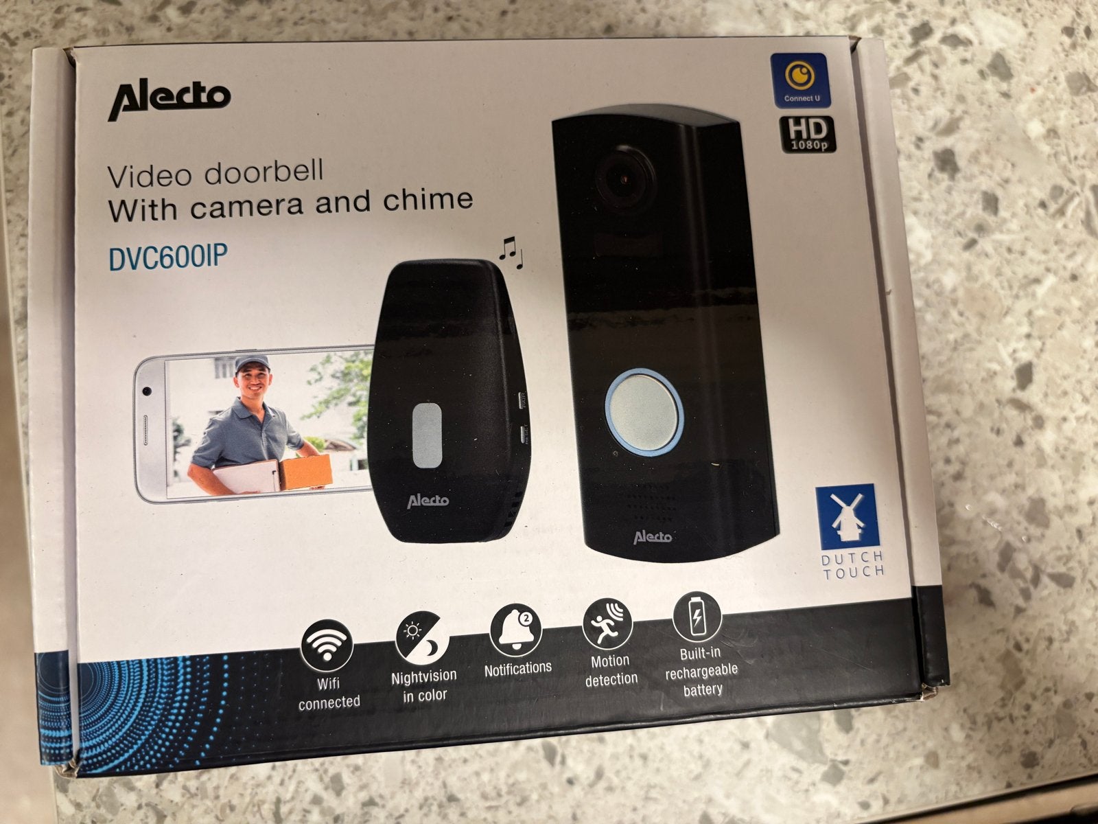 Alecto DVC600IP Video Deurbel met Camera en Gong, Ophalen of Verzenden, Bewegingsdetectiesensor, Nieuw, Draadloos