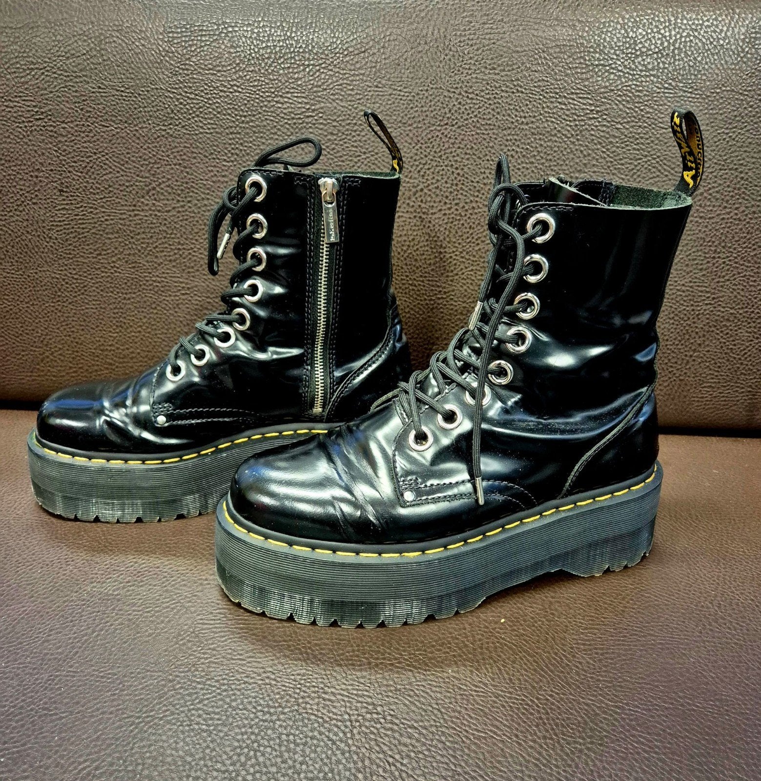 Originele Dr MARTENS Jadon Max maat 42 platform laarzen, Ophalen, Zwart, Dr. Martens, Zo goed als nieuw