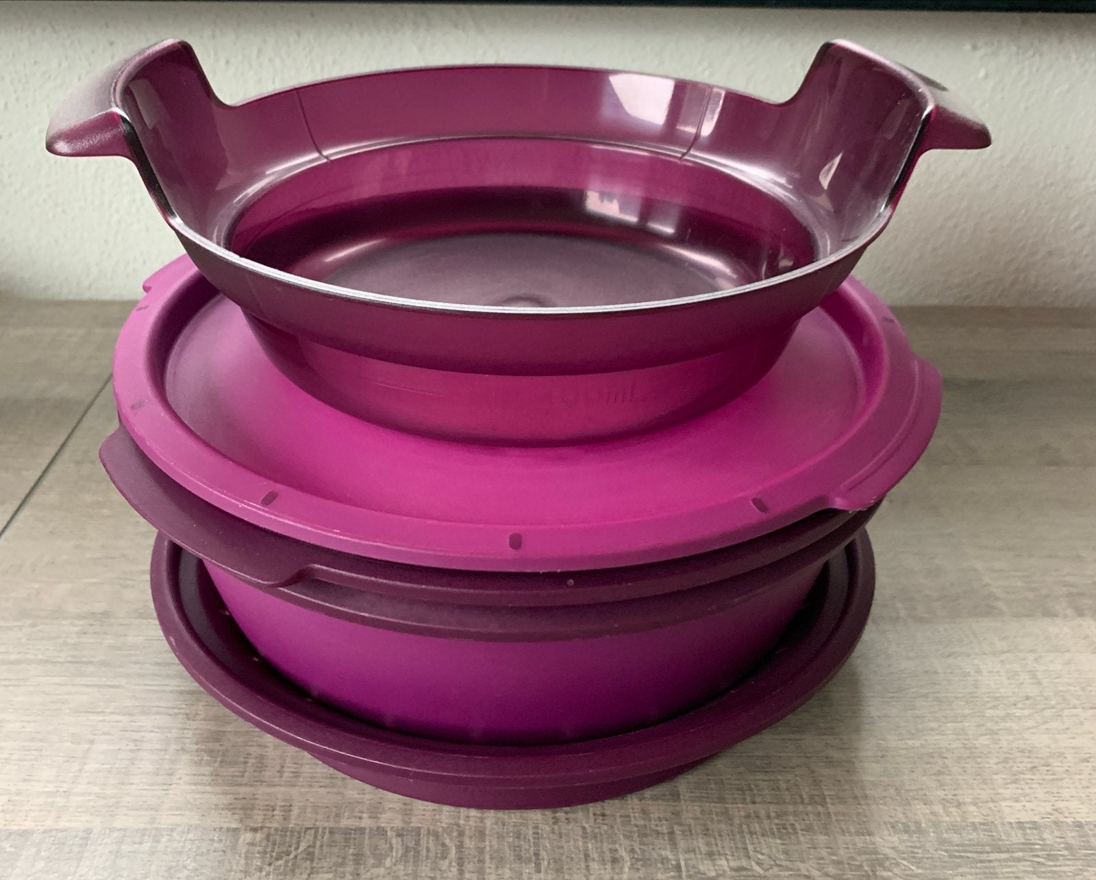 Tupperware MicroGourmet Stoompan - Zo goed als nieuw, Paars, Overige typen, Ophalen of Verzenden, Zo goed als nieuw