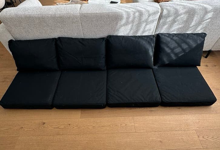 Zwarte loungekussenset – 60x60 cm