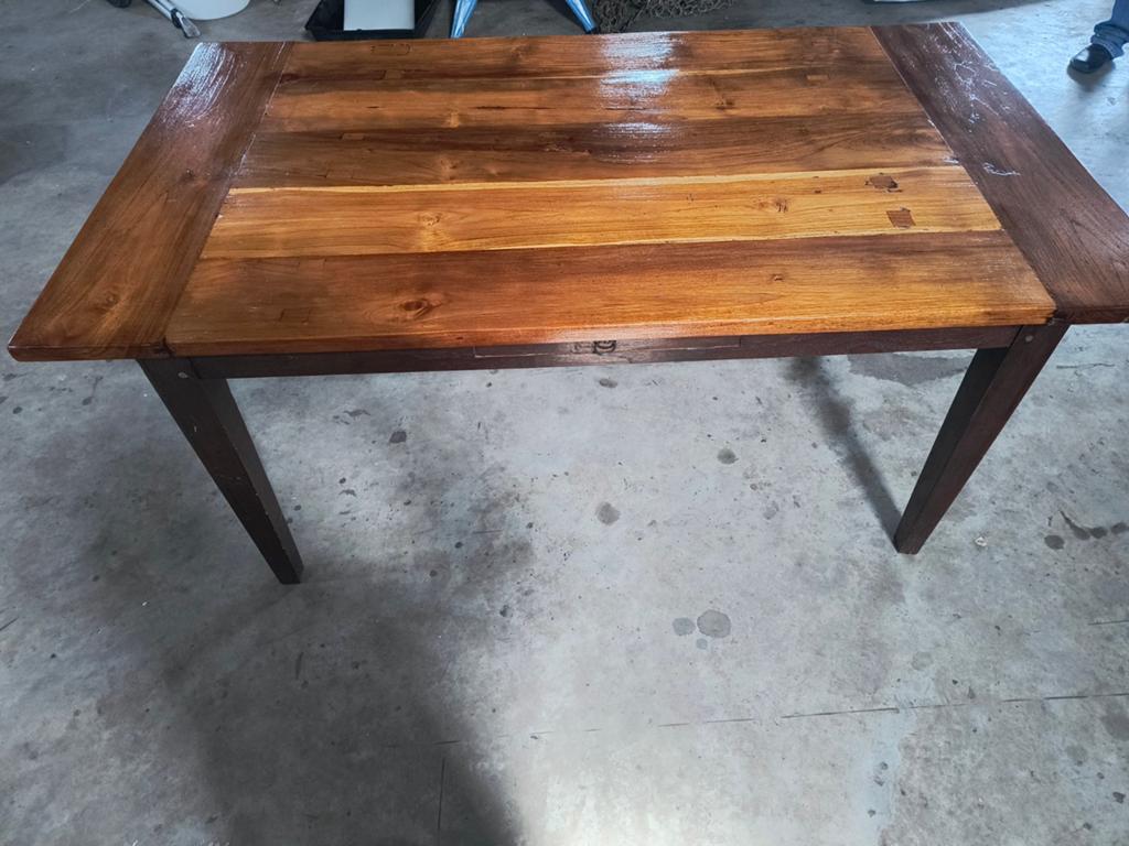 4persoons koloniale houten eettafel, Huis en Inrichting, Ophalen, Koloniaal, Teakhout, 50 tot 100 cm
