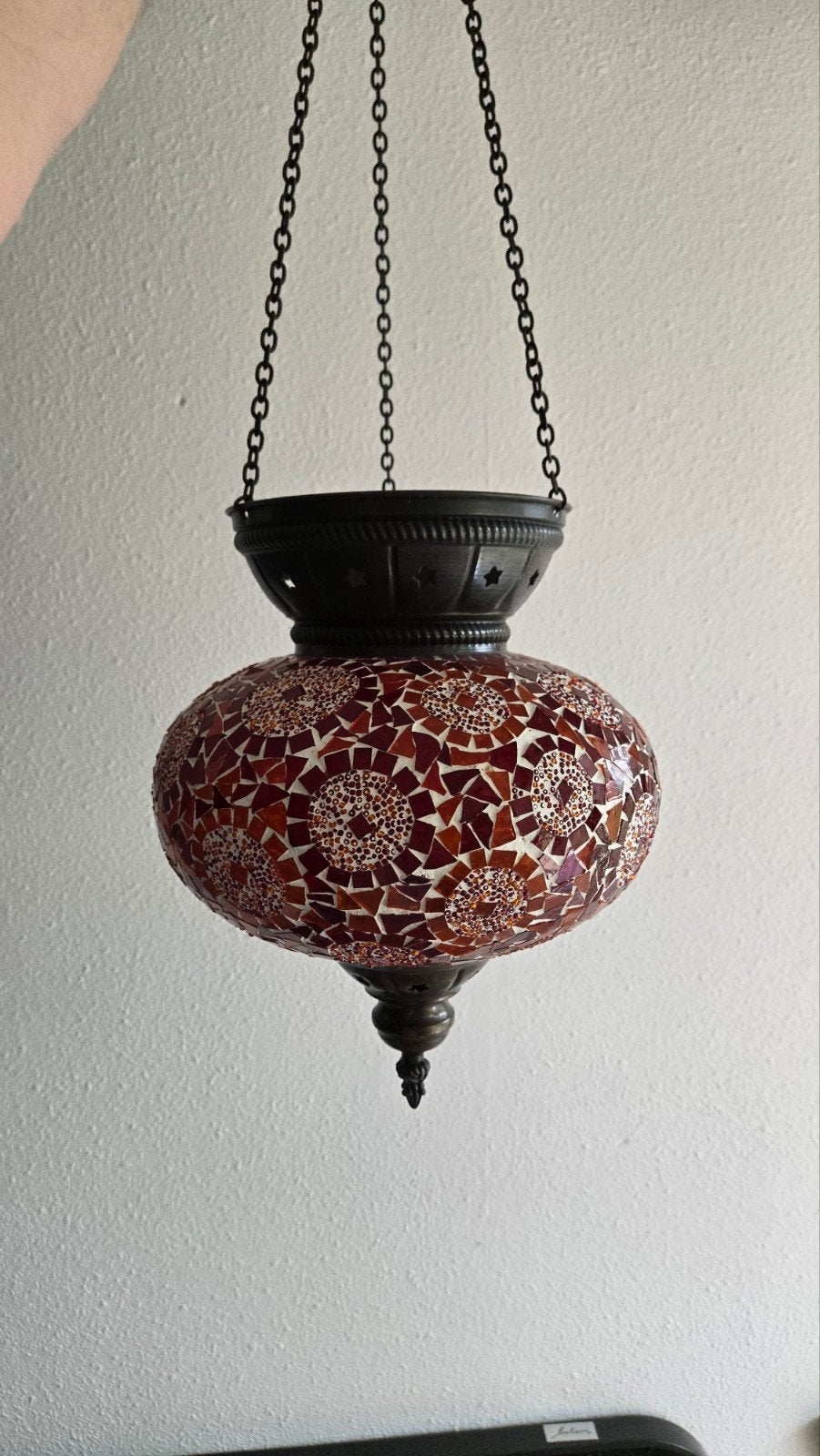 Oosterse Mozaïek Hanglamp - Sfeervolle Verlichting, Bohemian, Meerkleurig, Ophalen of Verzenden, Zo goed als nieuw