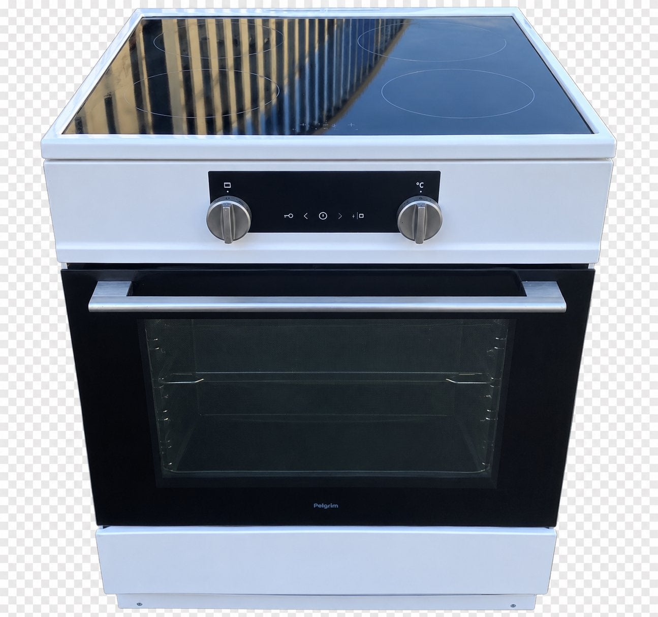 Pelgrim Fornuis met Keramische Kookplaat en Oven, 60 cm of meer, Keramisch, Zo goed als nieuw, Vrijstaand