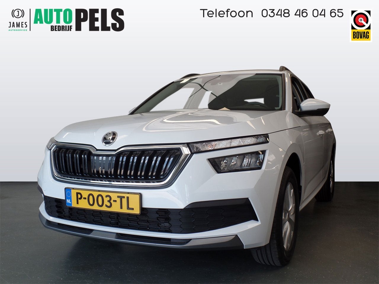 Skoda Kamiq 1.0 TSI Ambition Automaat, Wit metallic! Airco., Auto's, Skoda, Stof, Gebruikt, Euro 6, Wit