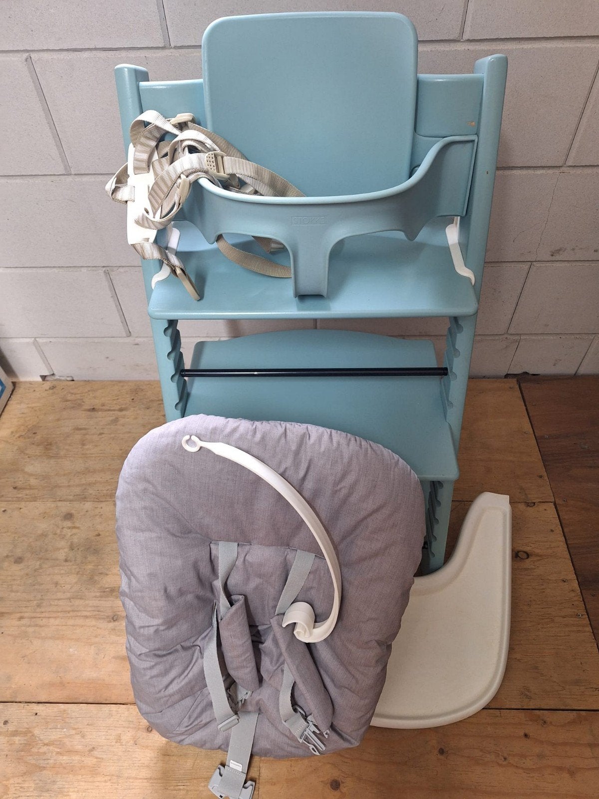Stokke Tripp Trapp kinderstoel met accessoires, Ophalen, Gebruikt, Meegroeistoel, Afneembaar eetblad