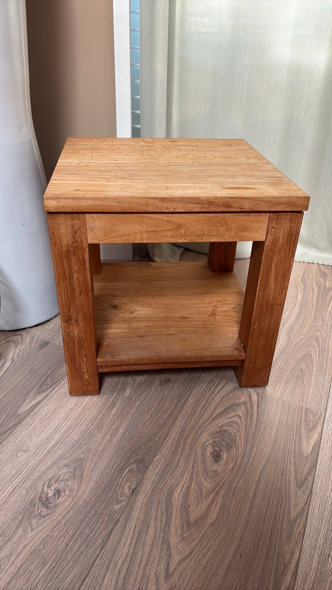Teak salontafel/bijzettafel, Ophalen, Minder dan 45 cm, Minder dan 55 cm, Gebruikt