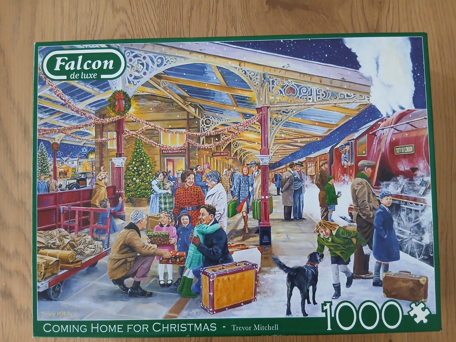 Falcon Deluxe Legpuzzel - Coming Home for Christmas 1000 st, Ophalen, 500 t/m 1500 stukjes, Zo goed als nieuw, Legpuzzel