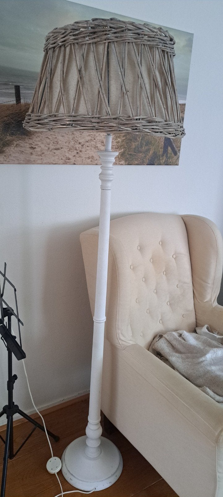 Staande lamp met rotan kap, Ophalen, 150 tot 200 cm
