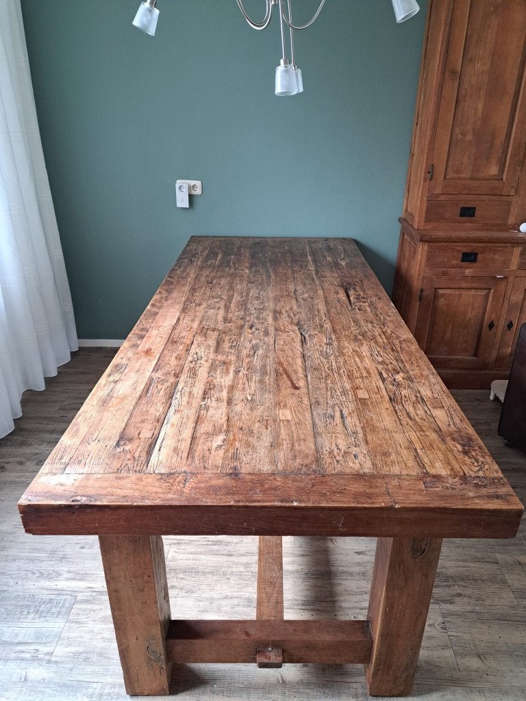 Eettafel, Ophalen, Gebruikt, 100 tot 150 cm, Teakhout