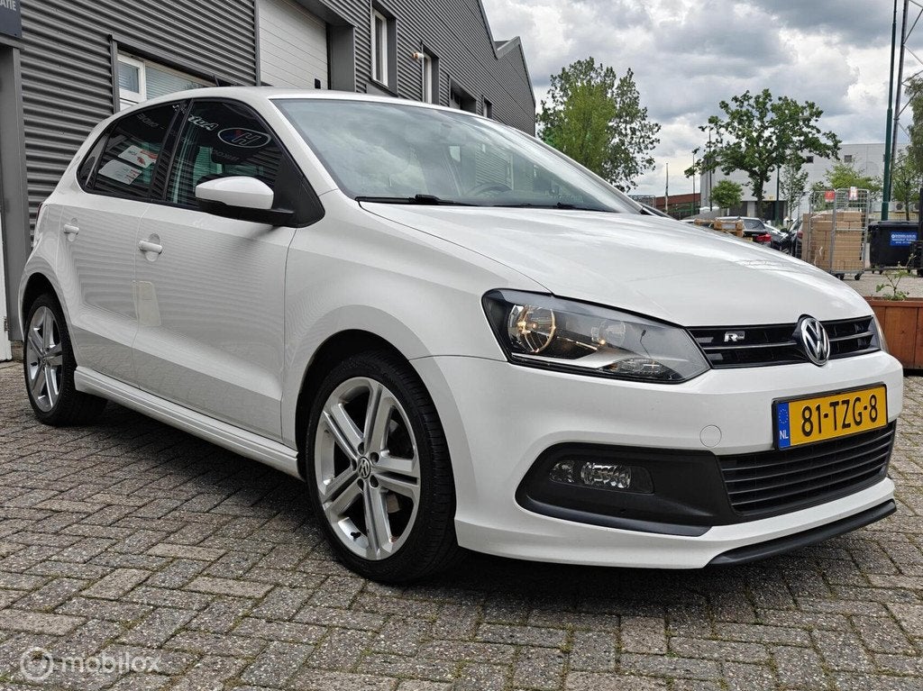 Volkswagen Polo 1.2TSi 105pk H6 Highline + 2xR-line Clima NL, Euro 5, 40 €/maand, Wit, Handgeschakeld