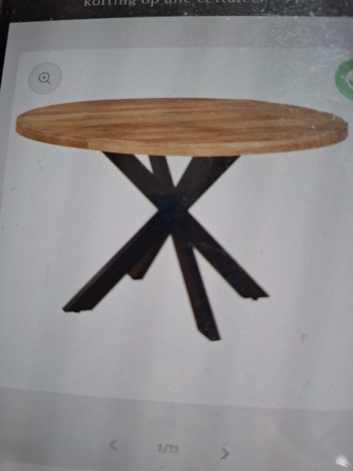 Ronde eettafel met spinpoot - Zwart onderstel, Overige houtsoorten, Modern, Industrieel, Rond, Ophalen of Verzenden
