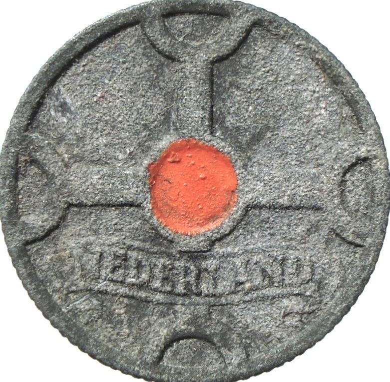 Nederland 1 cent 1944 (zink, "stil verzet", zeldzaam), Ophalen of Verzenden, Koningin Wilhelmina, 1 cent, Losse munt