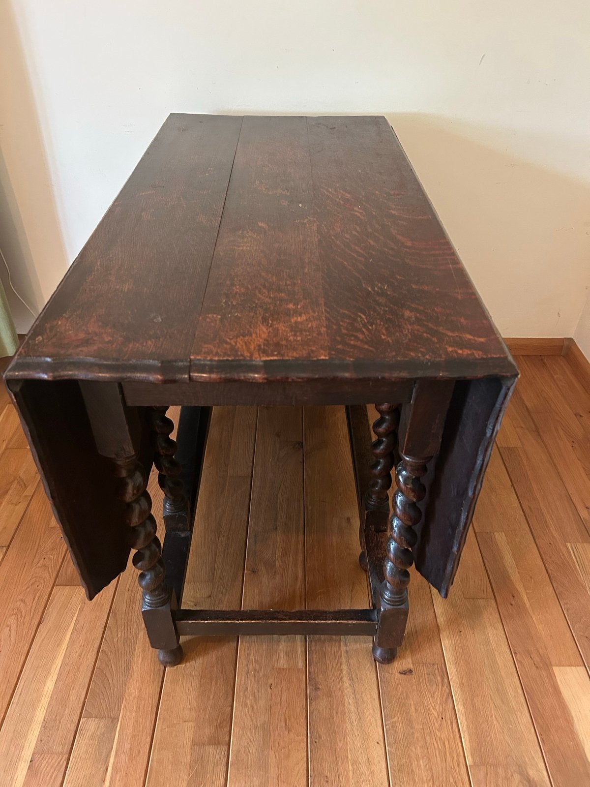 Antieke Gateleg Tafel met Gedraaide Poten, Antiek en Kunst, Ophalen