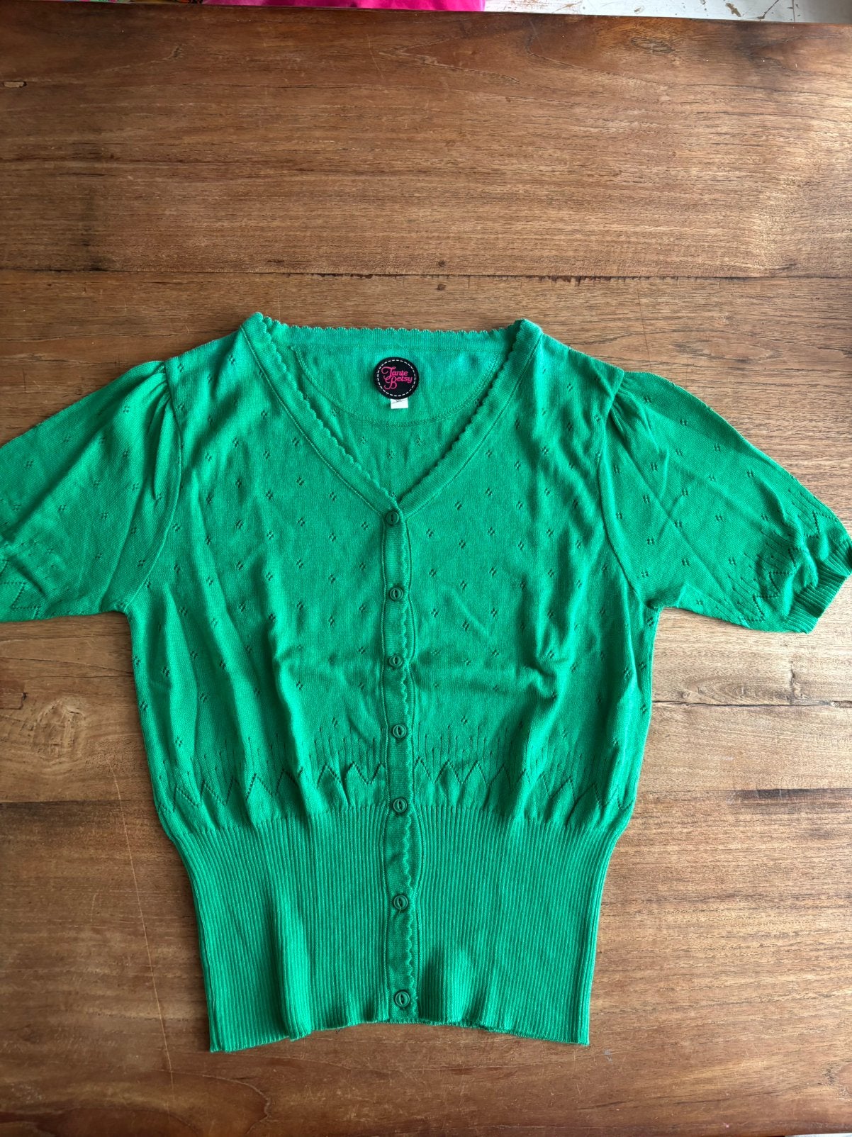 Groene xl lief tante betsy vestje korte mouw, Ophalen of Verzenden, Nieuw, Maat 46/48 (XL) of groter, Groen