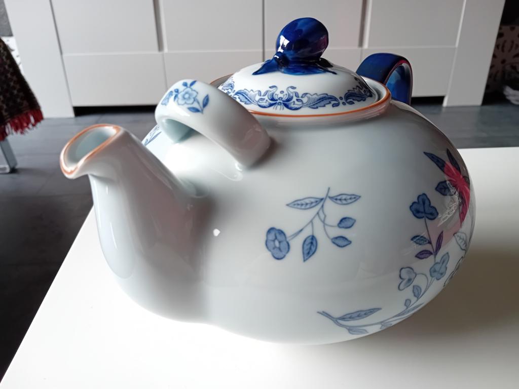 Rorstrand Ostindia zeldzame grote porseleinen theepot 2L, Ophalen of Verzenden, Zo goed als nieuw, Overige stijlen, Porselein