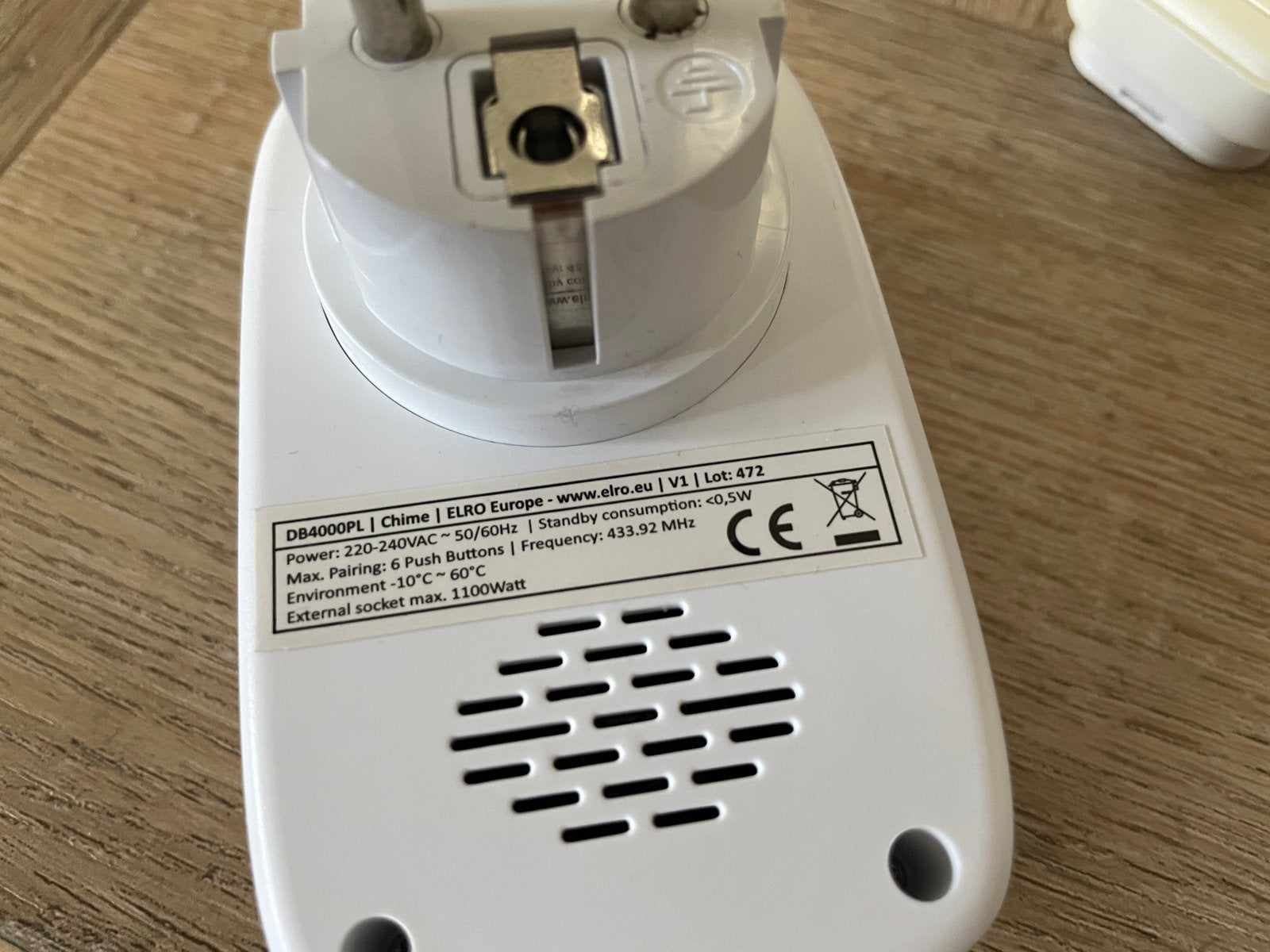 Elro DB4000PL Draadloze Deurbel met Stopcontact Ontvanger, Overige typen, Ophalen of Verzenden, Zo goed als nieuw, Overige soorten
