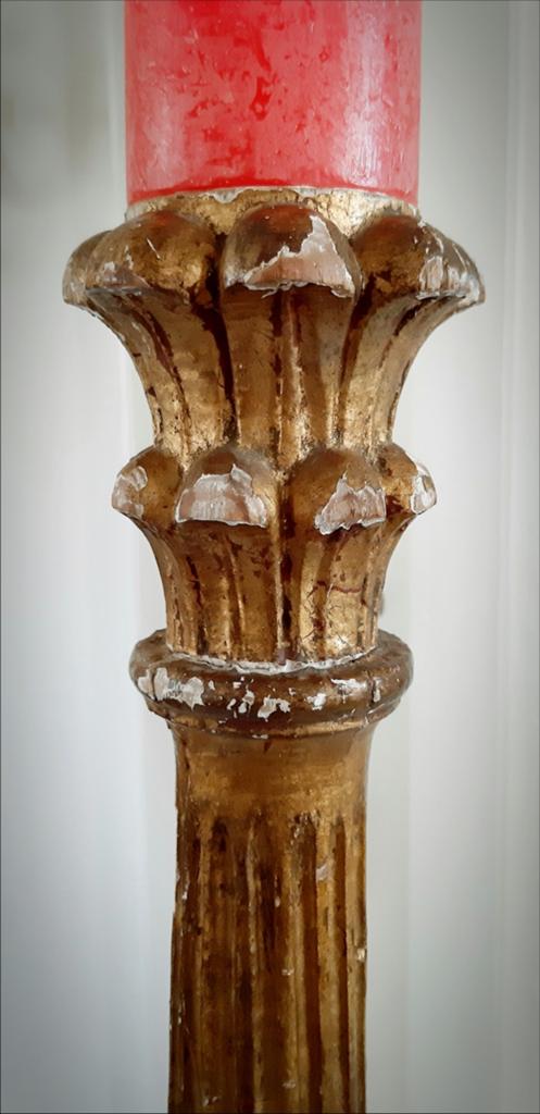 Hout oud verguld 140 cm, Ophalen of Verzenden