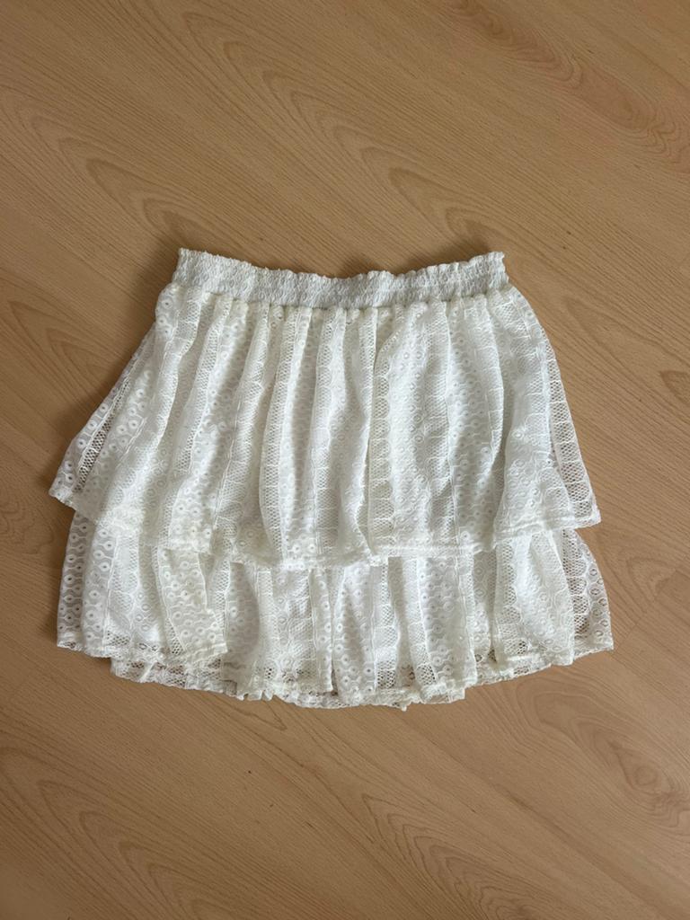 Witte zomer rok - Maat L, Maat 38/40 (M), Wit, Ophalen of Verzenden, Zo goed als nieuw