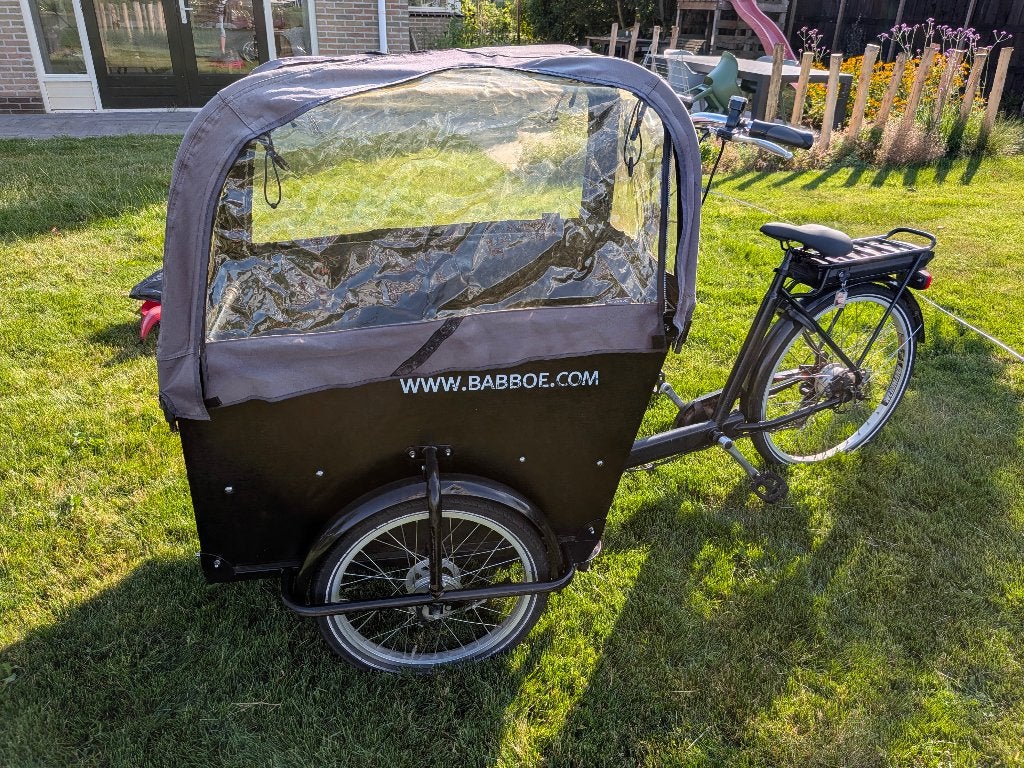 Babboe Big-E (december 2018) - Compleet met accessoires, Fietsen en Brommers, 4 kinderen of meer, Gebruikt, Huif, Schijfrem