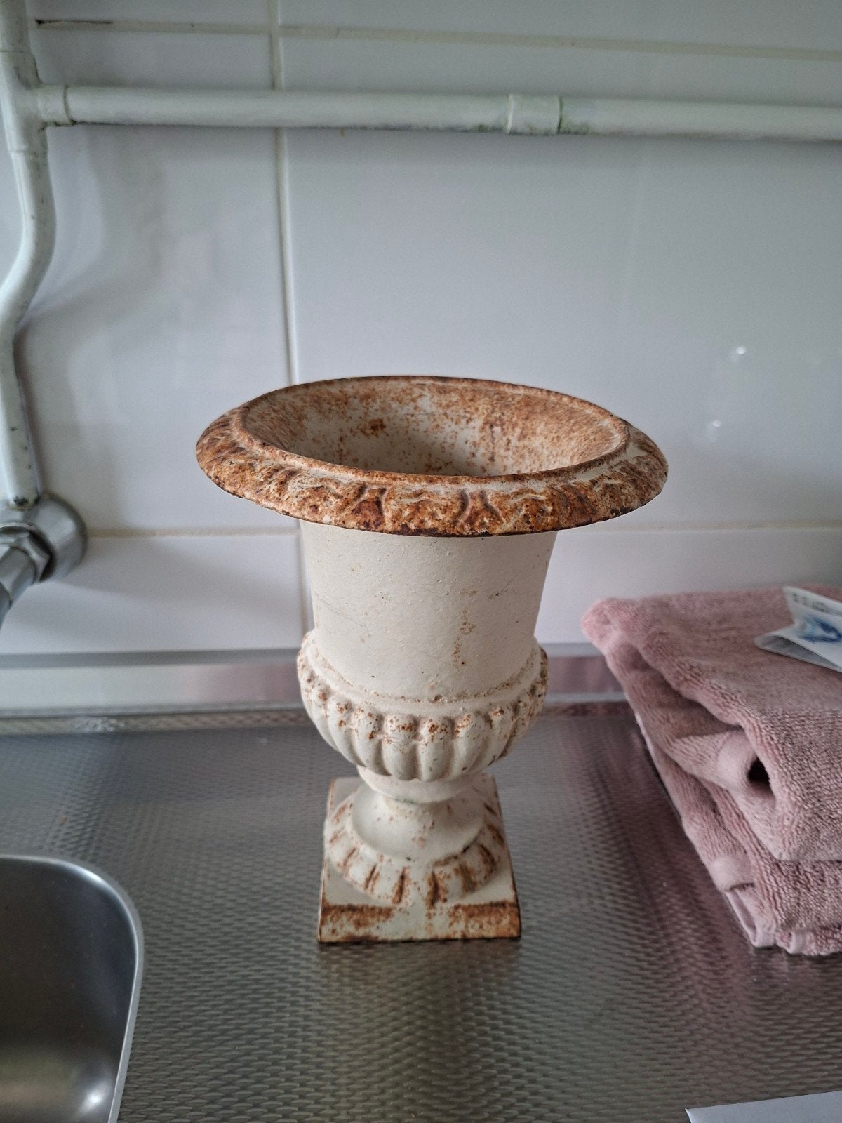 Brocante jardinaire/ vaas, Ophalen