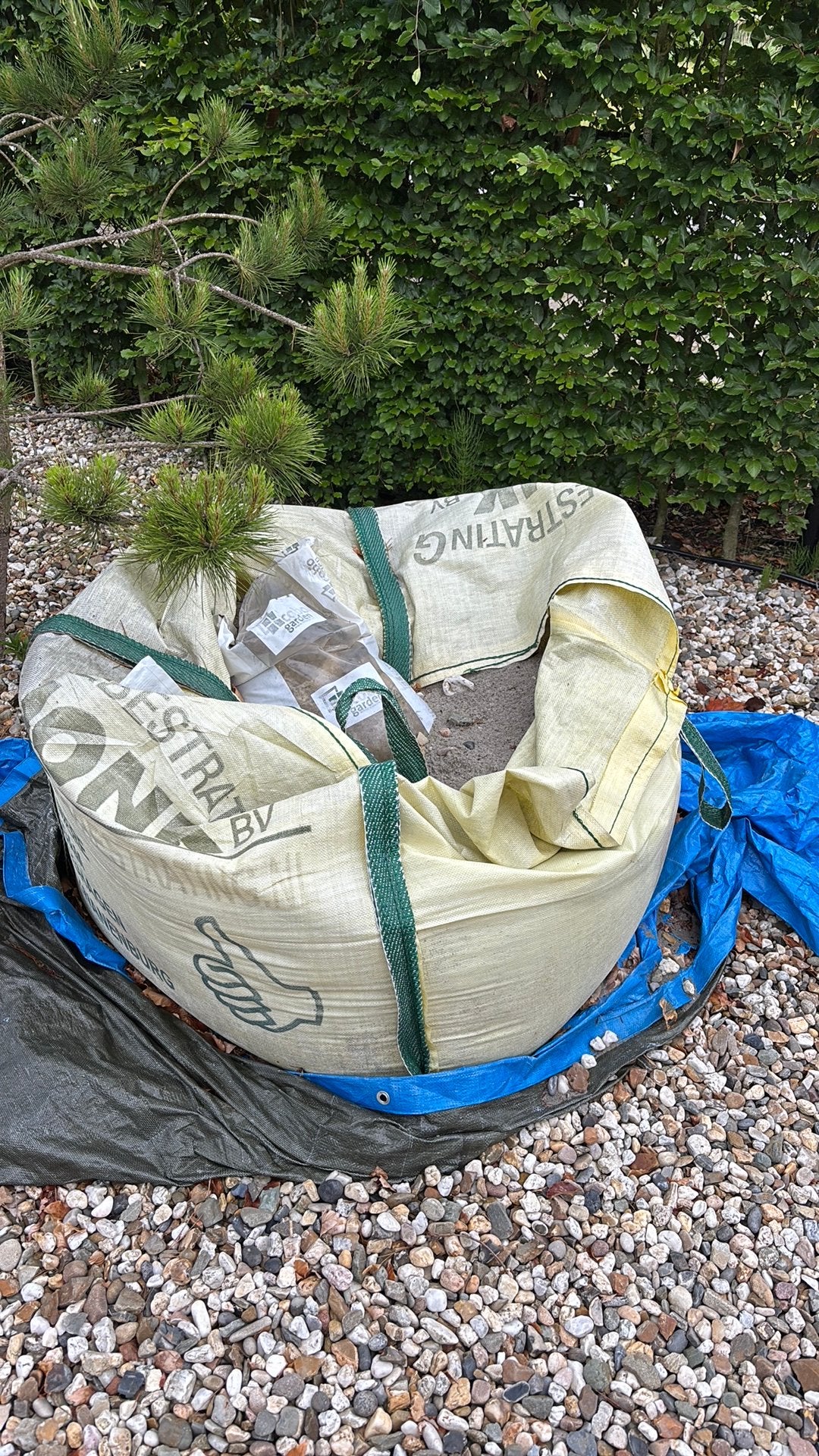 Halve big bag zand, Ophalen, Ophoogzand