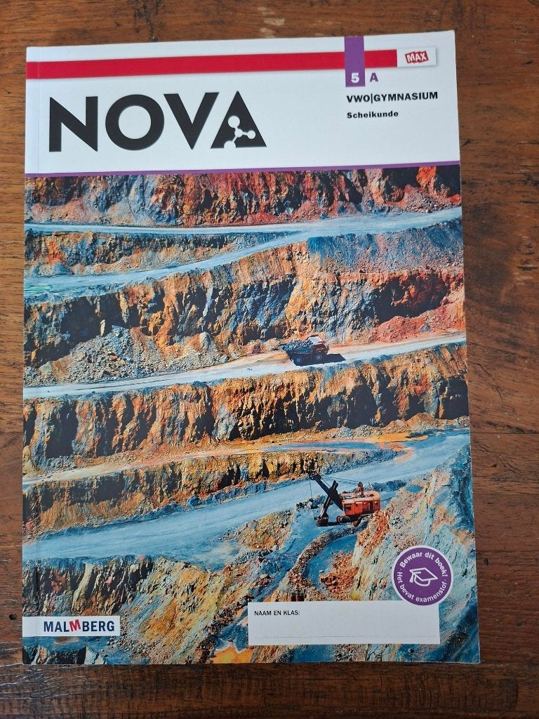 Nova Scheikunde 5 VWO / Gymnasium Leeropdrachtenboek A, VWO, Scheikunde, Malmberg, Ophalen of Verzenden