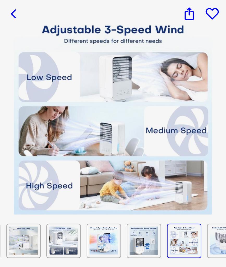 Draagbare Air Cooler met 3 Snelheden Voeding partij 96 stuks, Ophalen, Nieuw