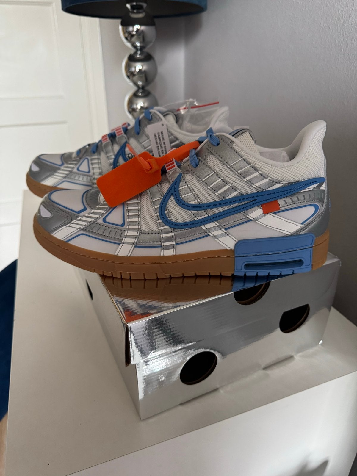 Nike Air Rubber Dunk x Off-White University Blue, Ophalen of Verzenden, Nieuw, Blauw, Sneakers of Gympen
