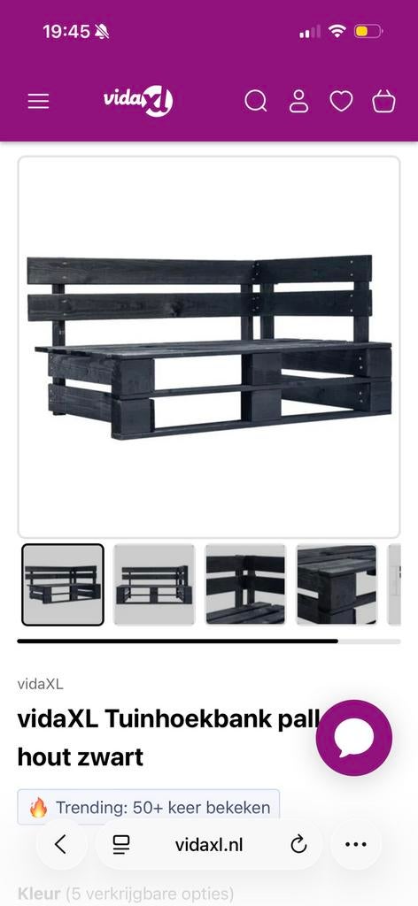Palletbank loungeset, Ophalen, 3 zitplaatsen, Zo goed als nieuw, Loungeset