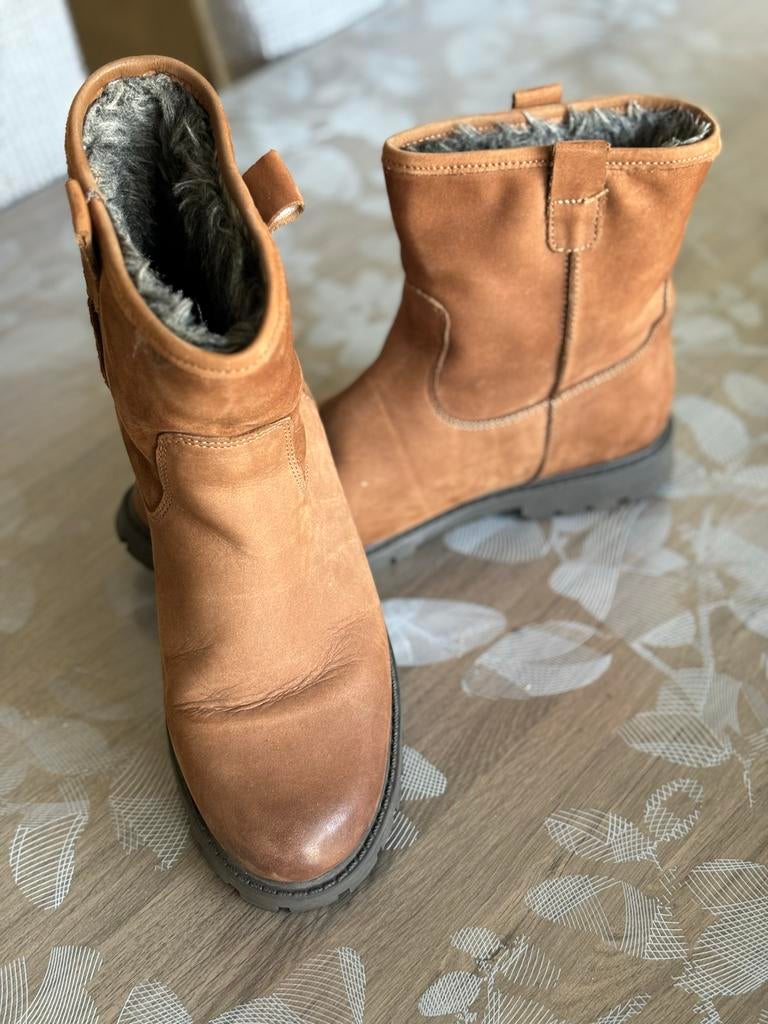 Manfield warm gevoerde laarzen maat 40, Kleding | Dames, Ophalen of Verzenden, Gedragen, Bruin, Lage of Enkellaarzen