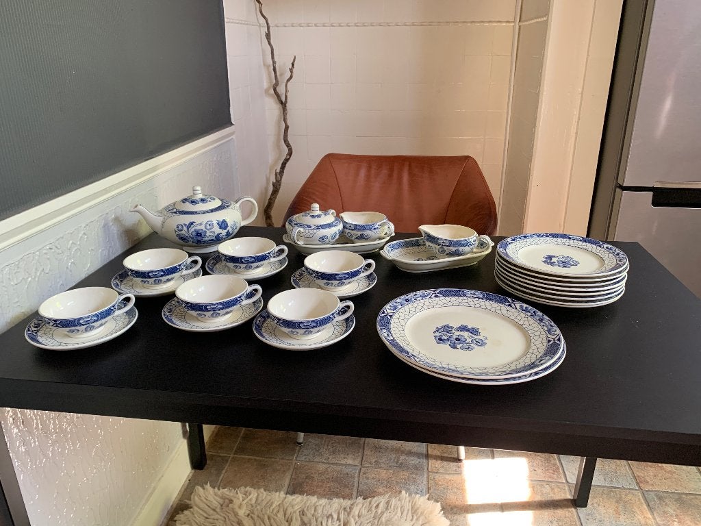 antiek servies Societé Ceramique Maastricht Butterflij, Antiek en Kunst, Antiek | Servies compleet, Ophalen