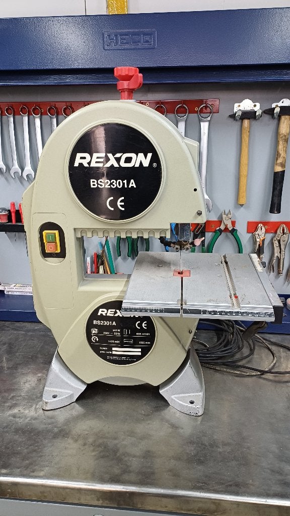 Rexon BS2301 A lintzaag + 4 reserve zagen., Ophalen, Gebruikt, 30 tot 70 mm, Lintzaag