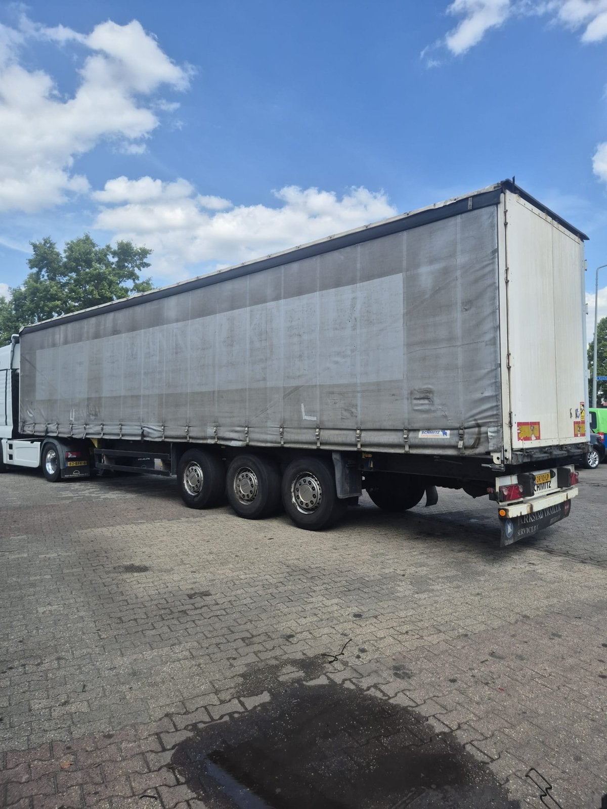 Schmitz tautliner / huiftrailer SAF bj 2010, Auto's, Vrachtwagens, Particulier, Zilver of Grijs, Aanhangers en Opleggers, Te koop